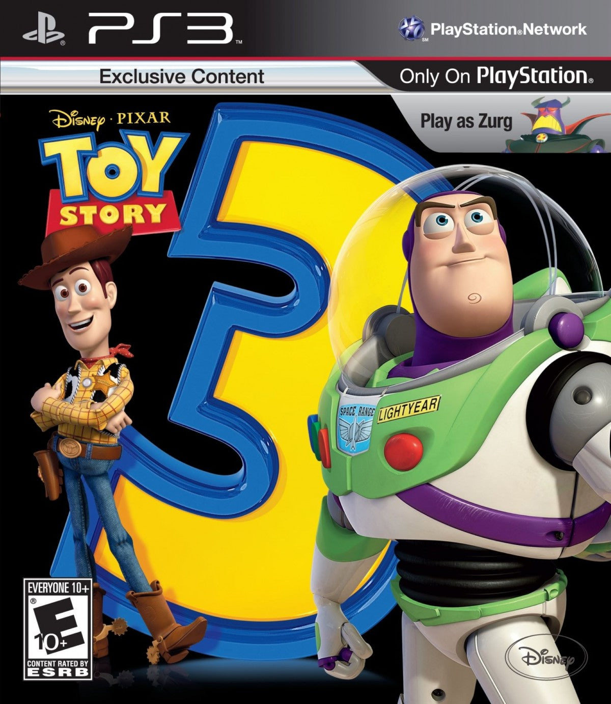 Toy Story 3 The Video Game for PlayStation 3 family action adventure game featuring Woody Buzz Lightyear story mode missions and Toy Box open world gameplay based on the Disney Pixar film front cover 