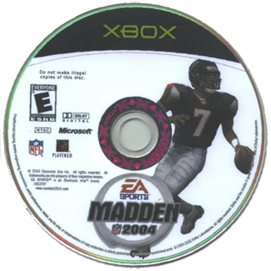 Madden NFL 2004 disc for Xbox (XBOX) video game