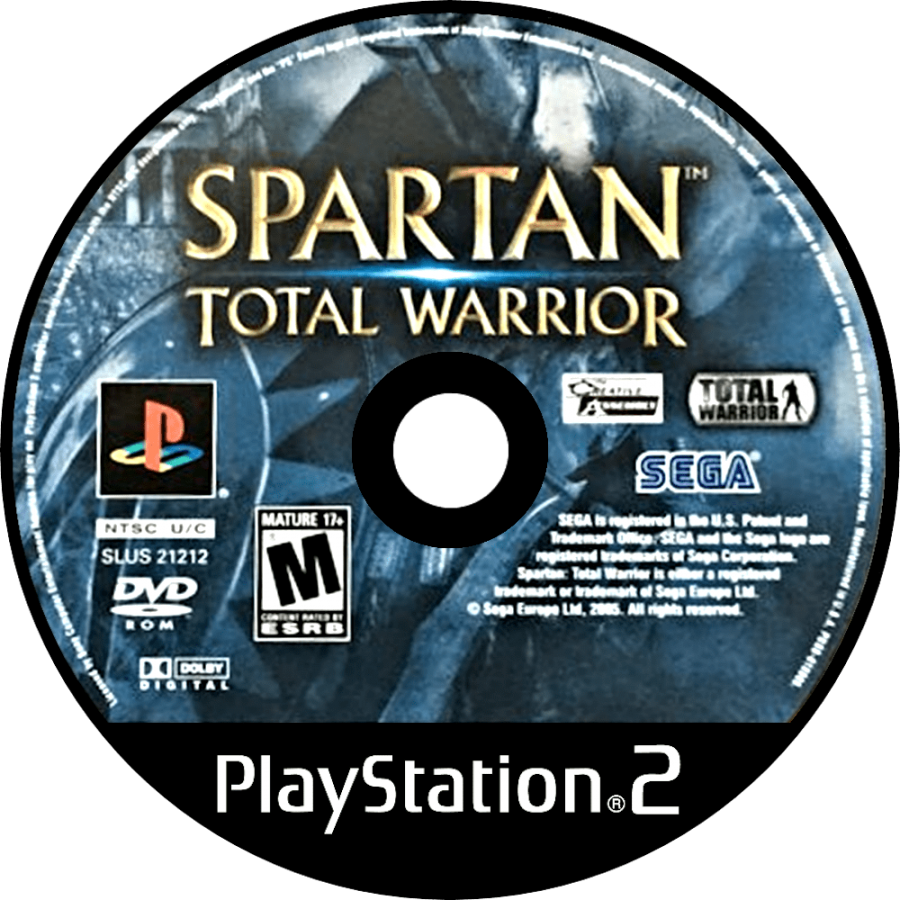 Spartan: Total Warrior for PlayStation 2 action hack and slash game ancient Rome and Greece setting large scale battles melee combat mythological enemies campaign mode disc