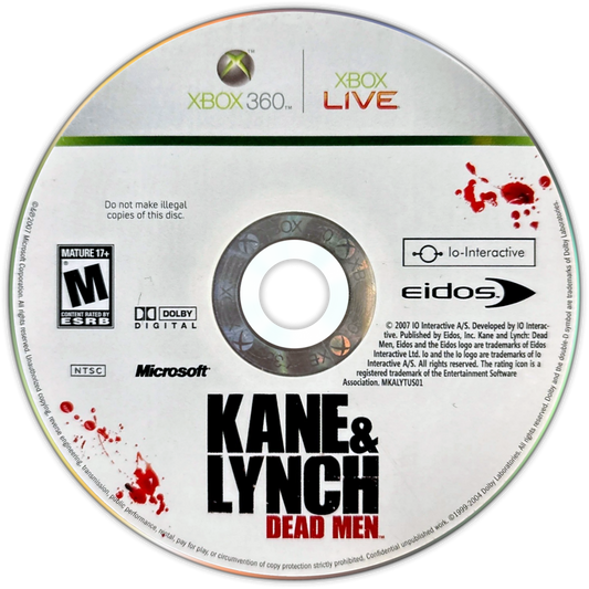 Retro Kane and Lynch Dead Men Xbox 360 inspired design featuring dark crime thriller shooter aesthetic vintage HD era mercenary fugitive storyline intense gunfights chaotic urban environments gritty cinematic action fugitive escape narrative nostalgic third person shooter presentation disc