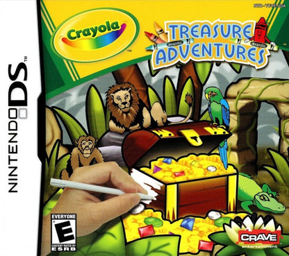 Crayola Treasure Adventures Nintendo DS for family adventure video game fans featuring creative exploration colorful environments treasure hunting mini games motion controls kid friendly gameplay puzzle solving imaginative challenges and collectible gaming appeal front cover art