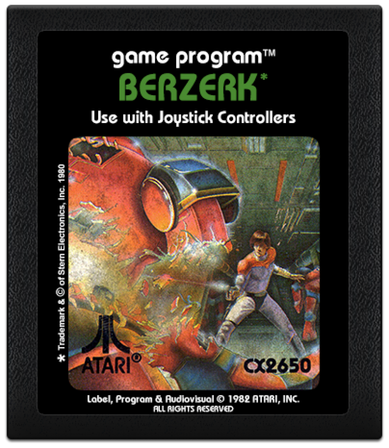 Berzerk cartridge art for Atari 2600 (2600) video game 
