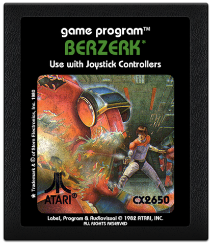 Berzerk cartridge art for Atari 2600 (2600) video game 