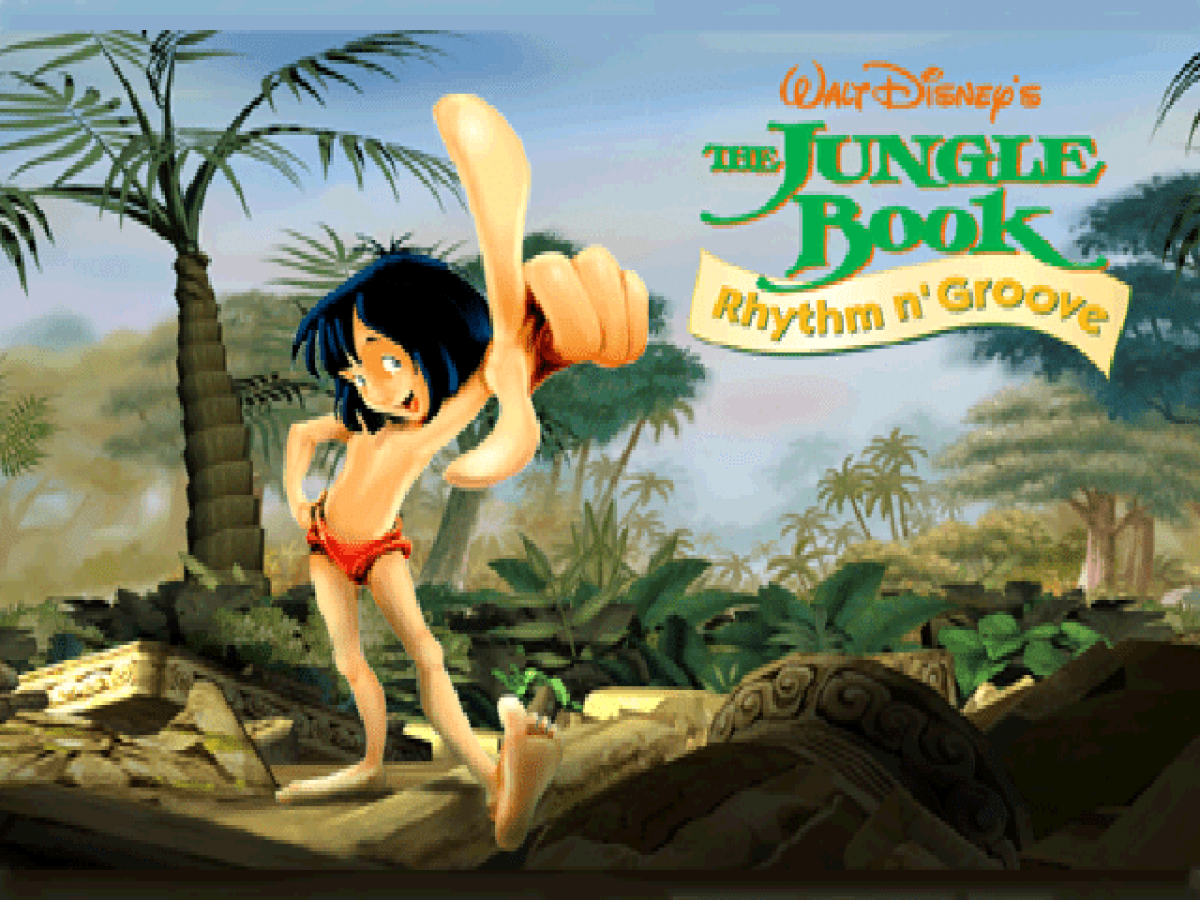 Jungle Book: Rhythm n Groove – PlayStation 1 (PS1) - title screen art for this playstation video game