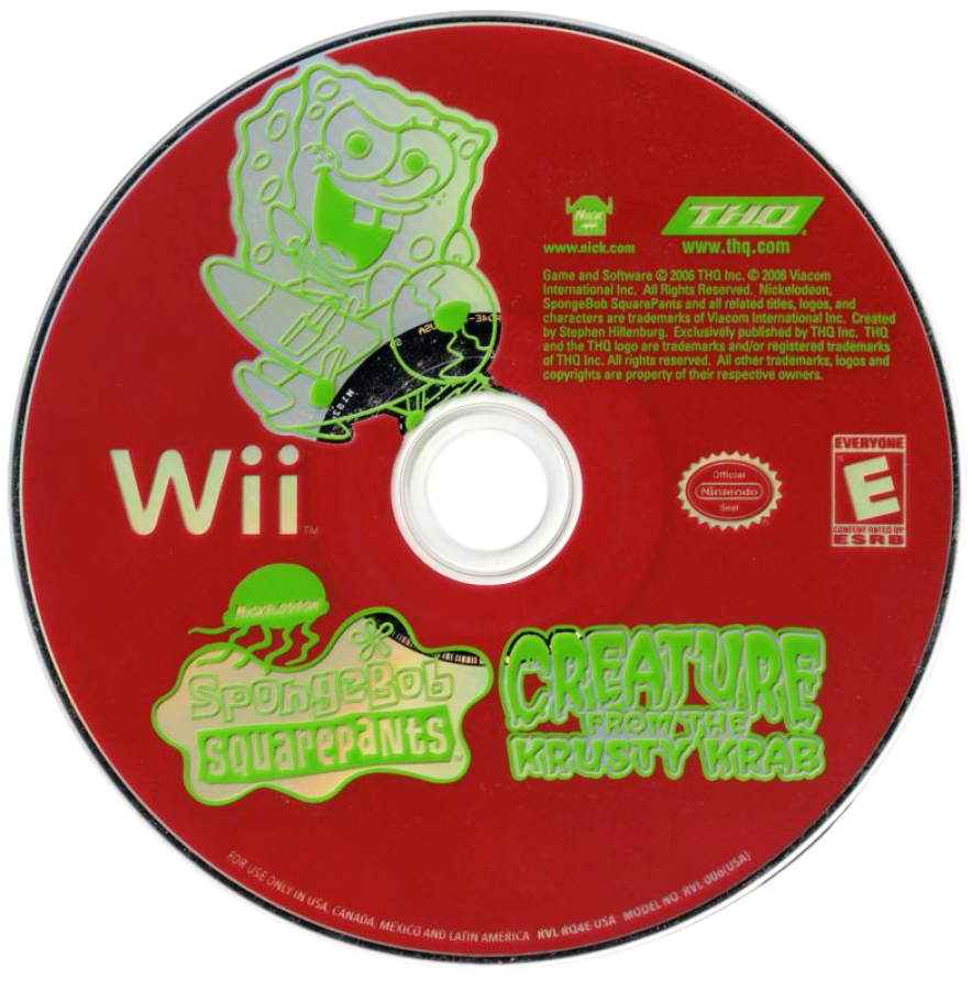 SpongeBob SquarePants: Creature from the Krusty Krab – Nintendo Wii (Wii) action-adventure platformer family video game disc