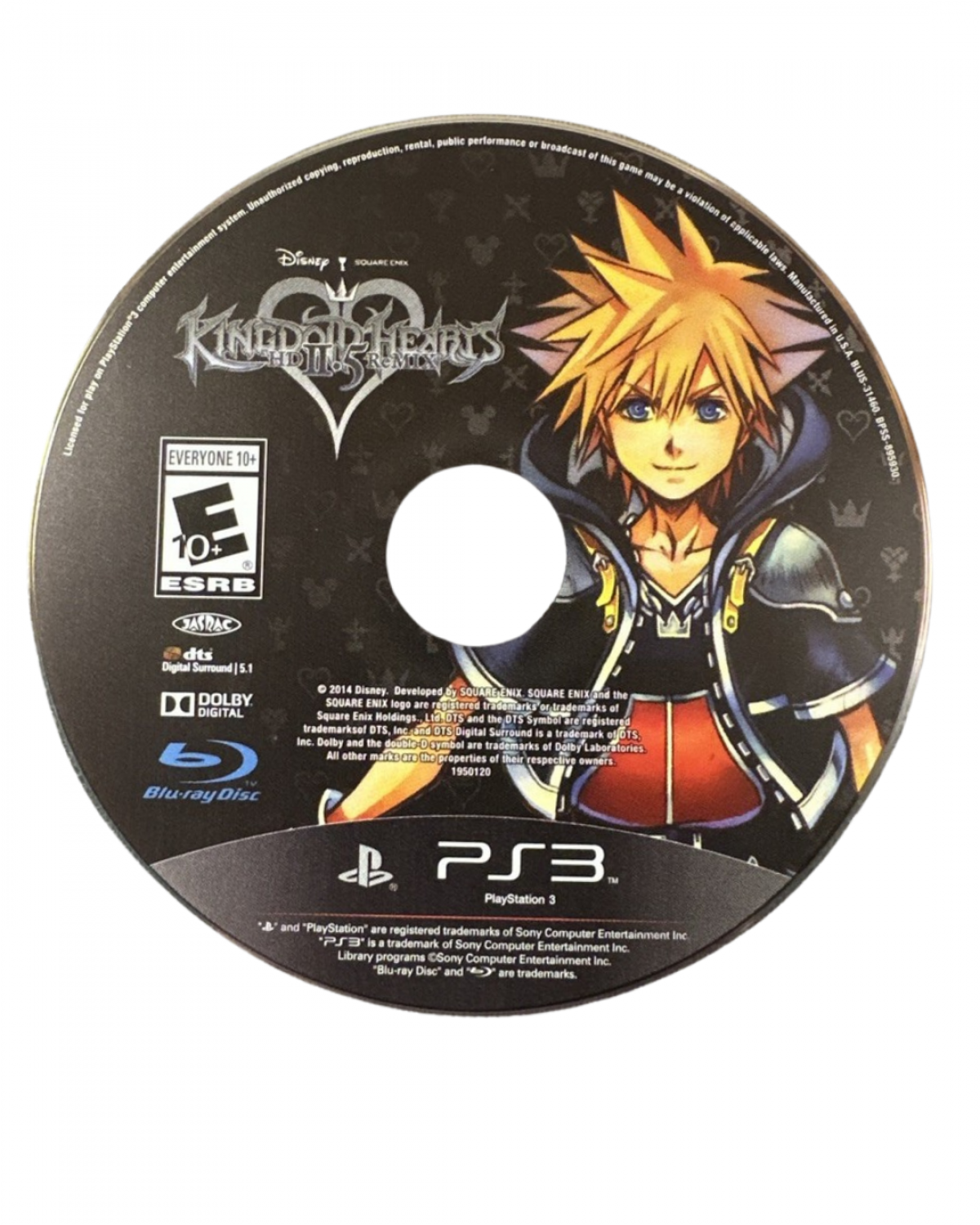 Kingdom Hearts HD 2 point 5 Remix disc for PlayStation 3 PS3 video game