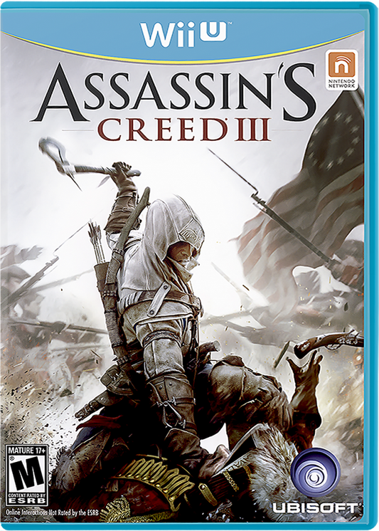 Assassins Creed III cover art for Nintendo Wii U WiiU video game