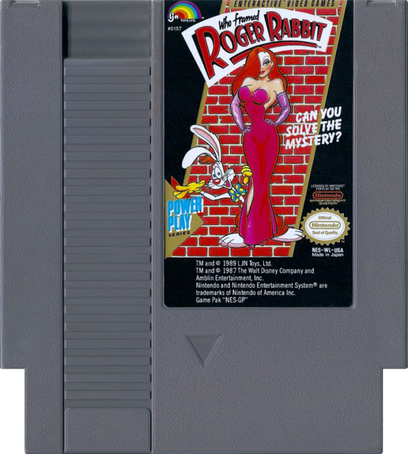 Who Framed Roger Rabbit retro NES video game Who Framed Roger Rabbit cartoon adventure action puzzle solving detective gameplay movie based classic console title Nintendo Entertainment System release cartridge