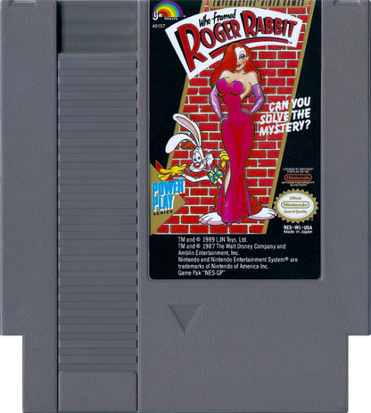 Who Framed Roger Rabbit retro NES video game Who Framed Roger Rabbit cartoon adventure action puzzle solving detective gameplay movie based classic console title Nintendo Entertainment System release cartridge