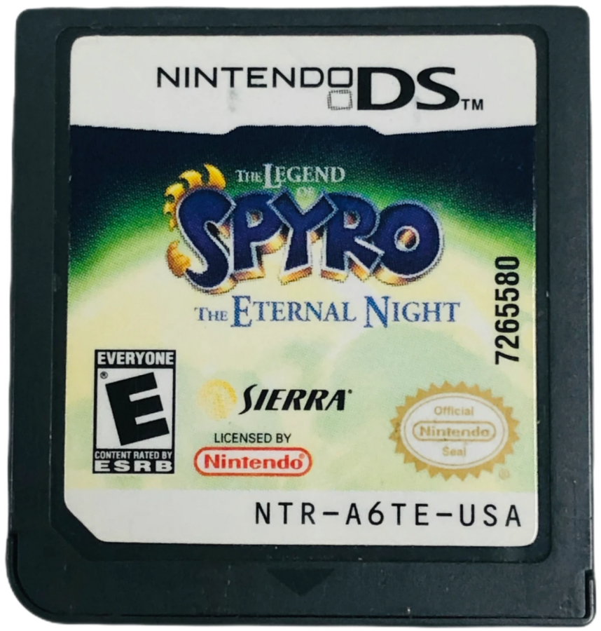 The Legend of Spyro The Eternal Night Nintendo DS inspired design featuring fantasy dragon adventure aesthetic magical powers epic battles mystical realms platform action gameplay heroic quest immersive handheld gaming presentation cartridge