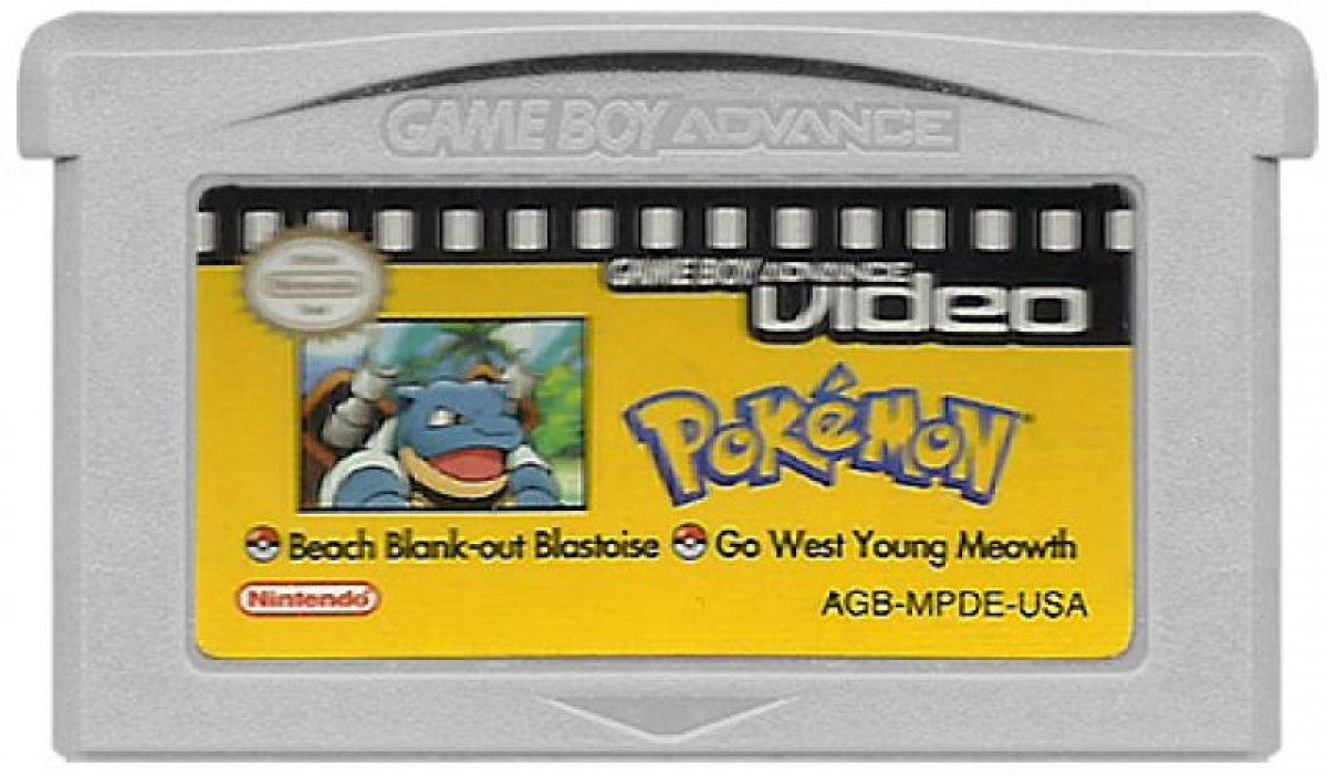 GBA Video - Pokemon: Beach Blank-out Blastoise and Go West Young Meowth game cartridge for Game Boy Advance (GBA) video game