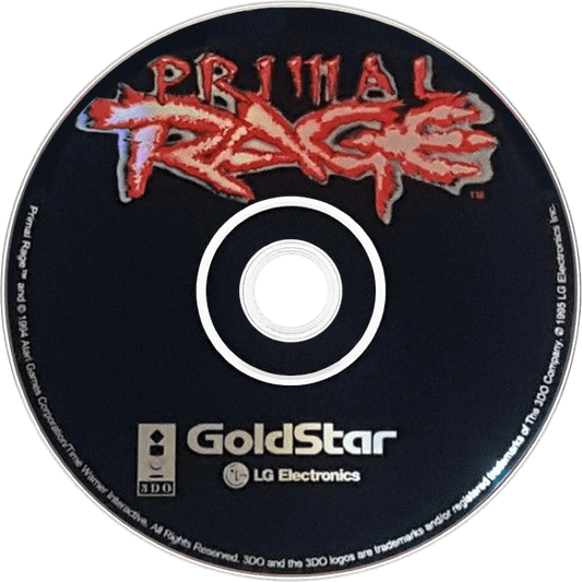 Primal Rage disc for Panasonic 3DO (3DO) fighting video game