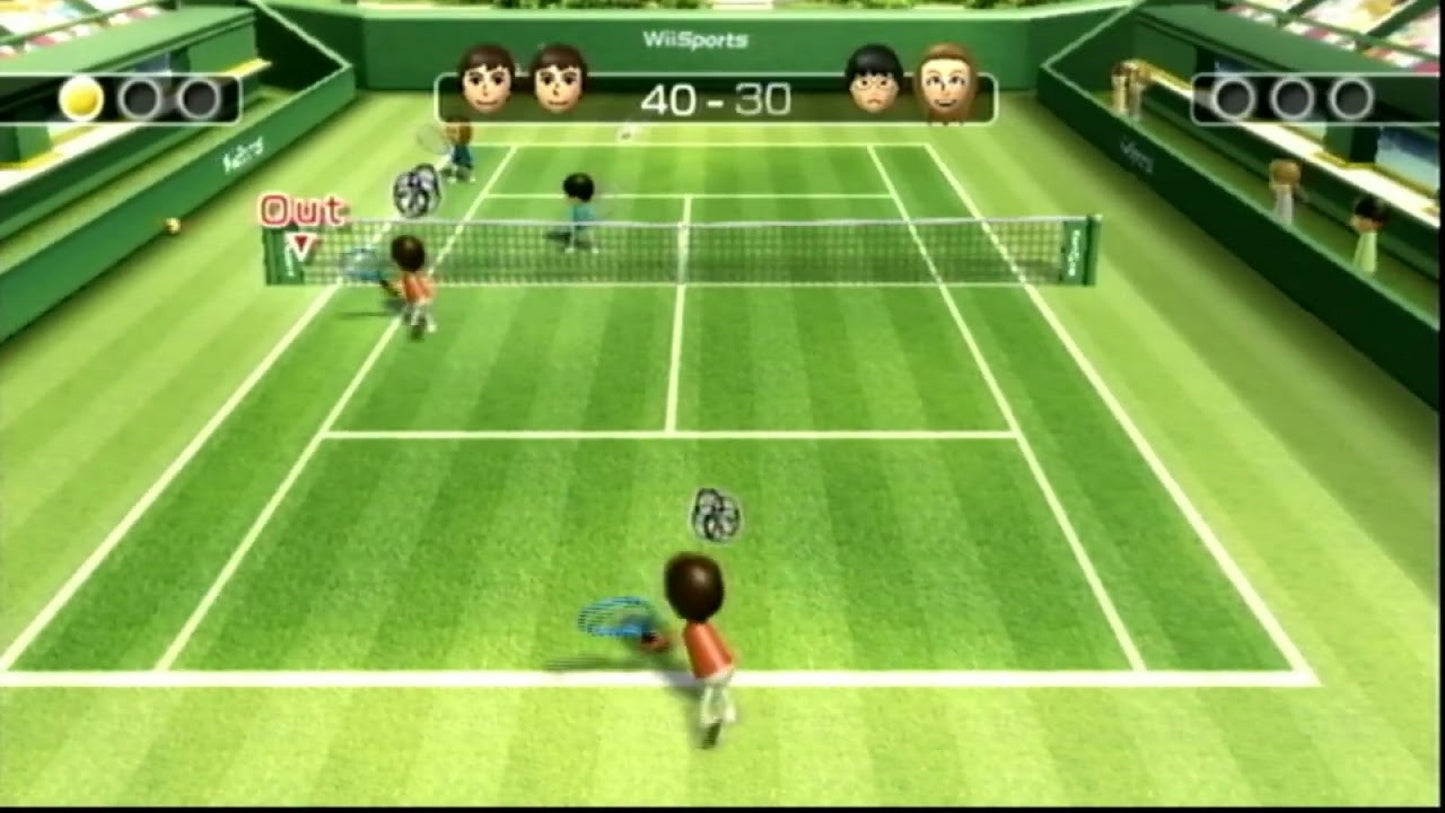 Wii Sports Player's Choice Nintendo Wii for retro video game enthusiasts featuring motion controlled sports gameplay tennis baseball bowling golf boxing family friendly multiplayer action intuitive Wii Remote controls and collectible gaming appeal tennis 