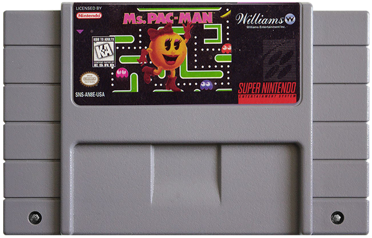 Ms. Pac-Man cartridge for Super Nintendo Entertainment System (SNES) retro video game