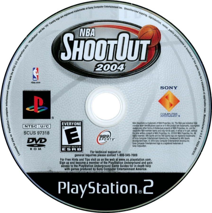 NBA ShootOut 2004 – PlayStation 2 (PS2) basketball sports video game disc