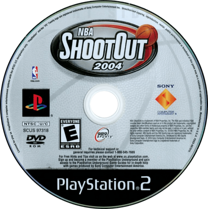 NBA ShootOut 2004 – PlayStation 2 (PS2) basketball sports video game disc