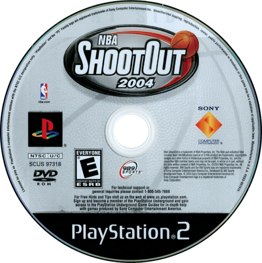 NBA ShootOut 2004 – PlayStation 2 (PS2) basketball sports video game disc
