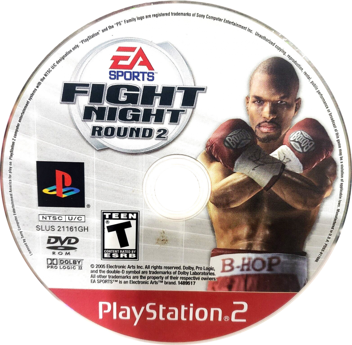 Fight Night Round 2 Greatest Hits PlayStation 2 PS2 video game featuring boxing sports simulation gameplay professional boxing matches realistic boxer movements punch combinations defensive blocking counterpunching career mode championship fights boxer customization and classic PlayStation 2 boxing action Greatest Hits edition retro video game collection collectible gaming appeal disc