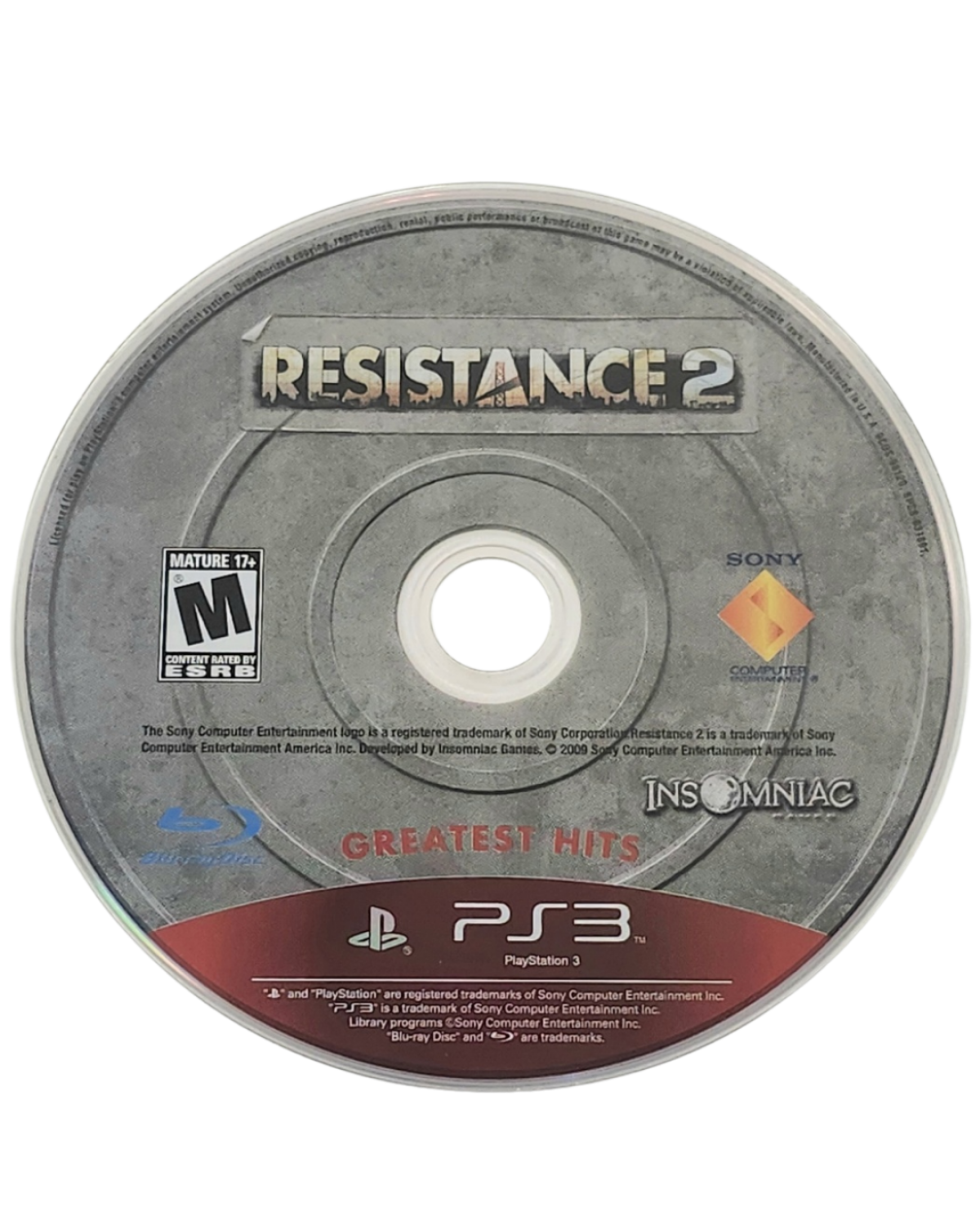 Resistance 2 Greatest Hits PlayStation 3 PS3 video game, first-person shooter, sci-fi alien invasion campaign, multiplayer action title disc
