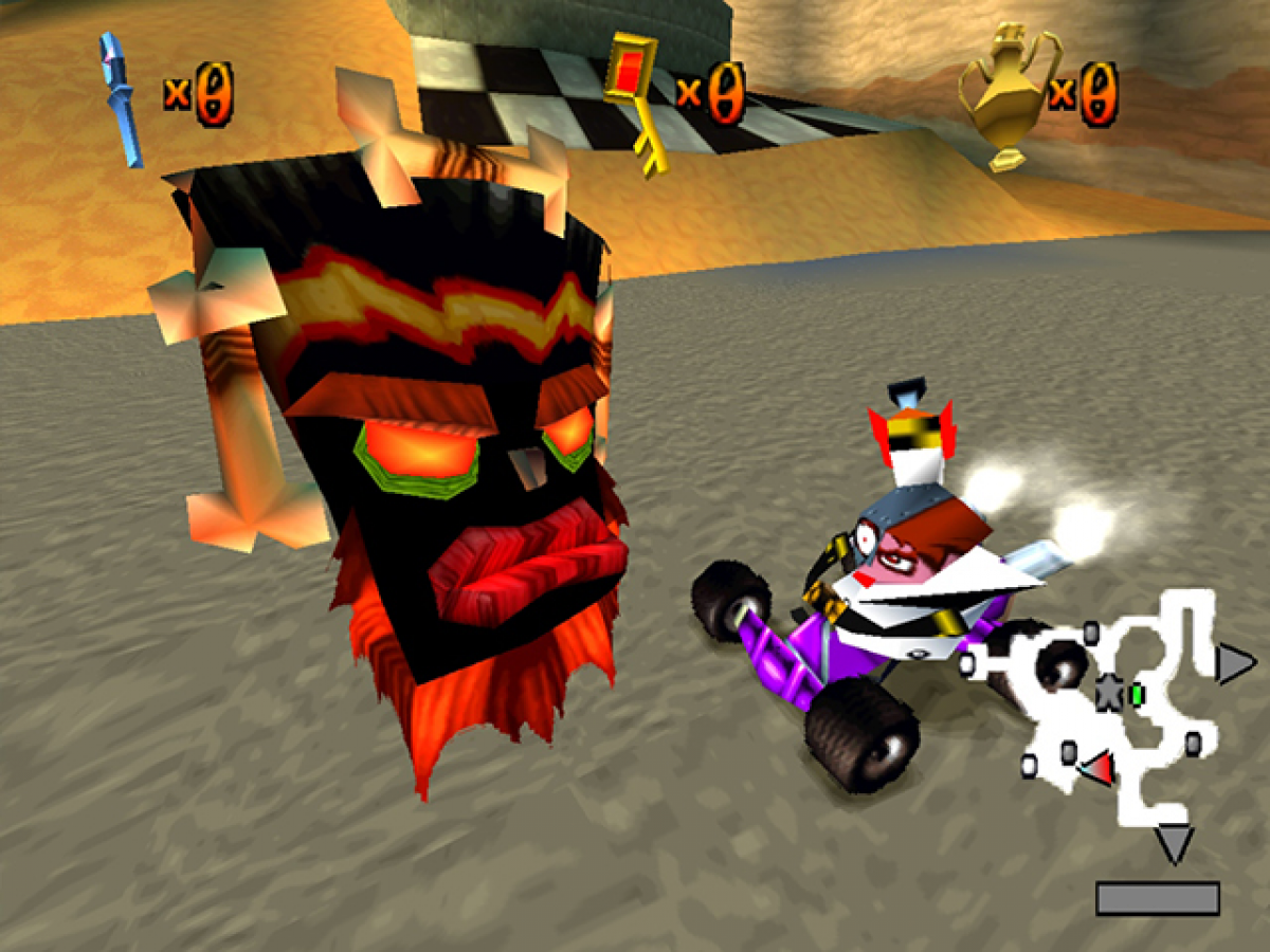 Crash Team Racing PS1 PlayStation 1 kart racing game Naughty Dog arcade racing multiplayer competitive racing retro video game gameplay