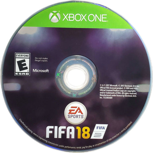 FIFA 18 disc for Xbox One (XONE) soccer sports simulation video game