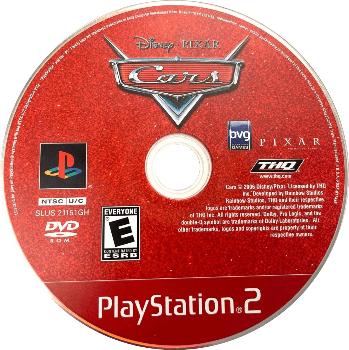 Disney Pixars Cars PlayStation 2 retro video game racing disc (2006)
