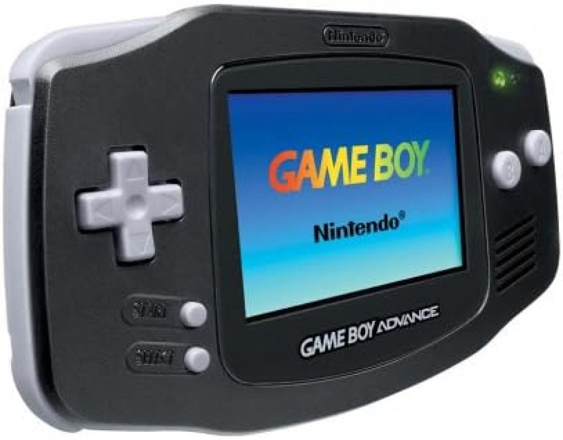 Game Boy Advance Black Console Nintendo Game Boy Advance handheld console in black color portable cartridge based gaming system with directional pad buttons retro gaming device side 