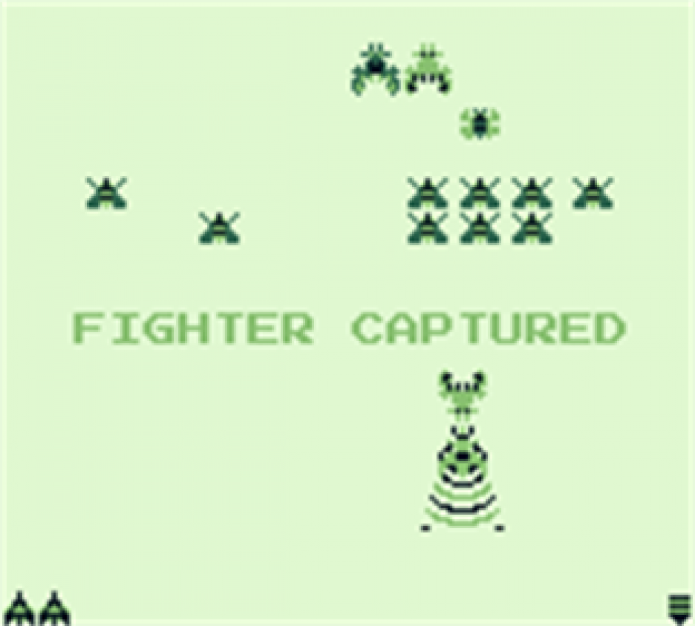 Arcade Classic 3 Galaga and Galaxian Game Boy video game, classic arcade shooter compilation, retro handheld console title gameplay