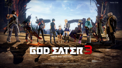 God Eater 3 title screen for the Nintendo Switch (NS) video game
