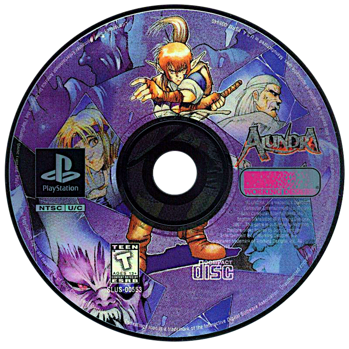 Alundra PS1 PlayStation 1 action RPG puzzle adventure fantasy dungeon crawling story driven gameplay dark themes retro video game disc 