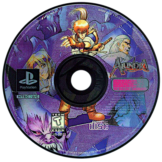 Alundra PS1 PlayStation 1 action RPG puzzle adventure fantasy dungeon crawling story driven gameplay dark themes retro video game disc 