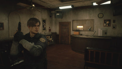 Resident Evil 2 PlayStation 5 PS5 for survival horror action video game fans featuring third person exploration intense combat zombies terrifying creatures puzzle solving resource management police station and Raccoon City environments Leon Kennedy and Claire Redfield campaigns cinematic storytelling and immersive horror adventure collectible gaming appeal gameplay