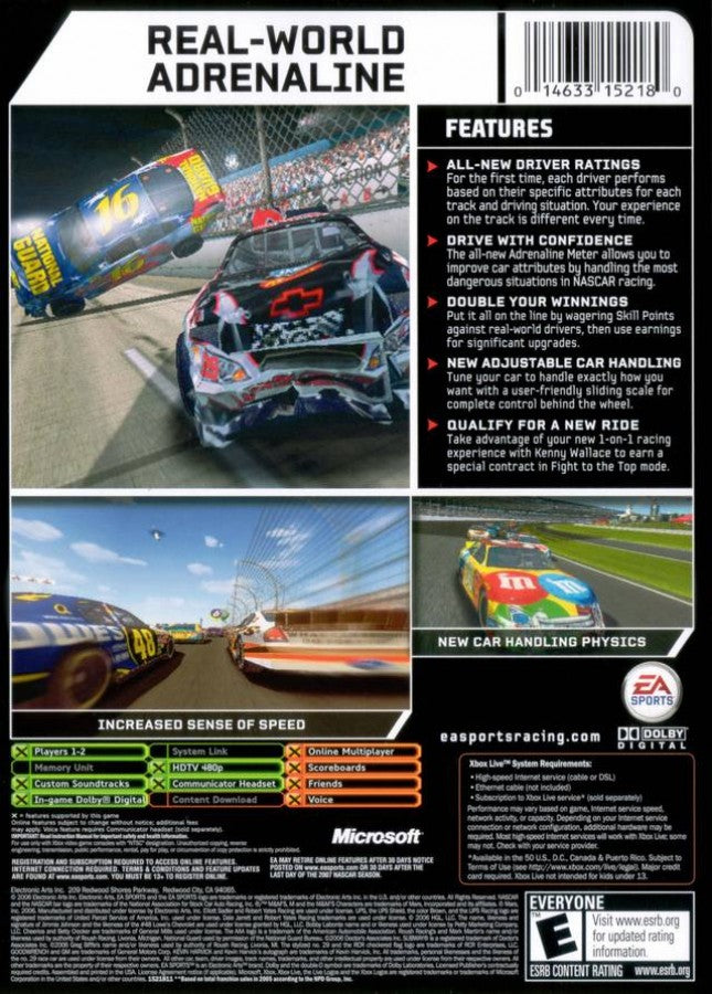 NASCAR 07 back cover art for Xbox (XBOX) video game