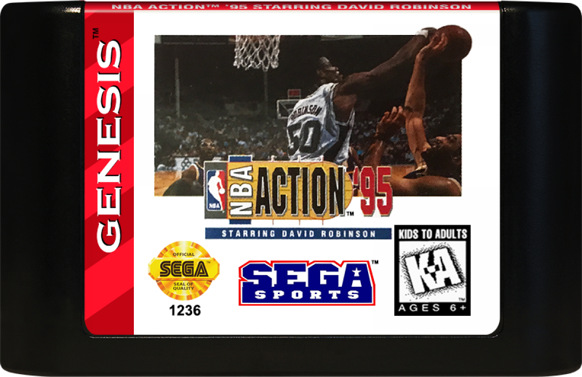 NBA Action 95 starring David Robinson cartridge for Sega Genesis (GEN) video game