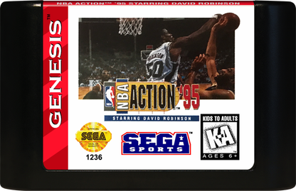 NBA Action 95 starring David Robinson cartridge for Sega Genesis (GEN) video game