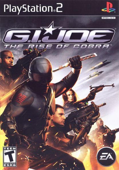 G.I. Joe: The Rise of Cobra cover art for PlayStation 2 (PS2) military-themed third-person action video game based on the film