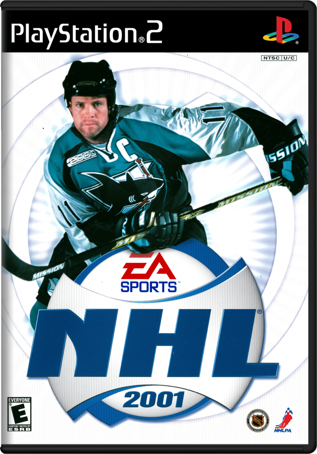 NHL 2001 – PlayStation 2 (PS2) video game cover image, ice hockey simulation.