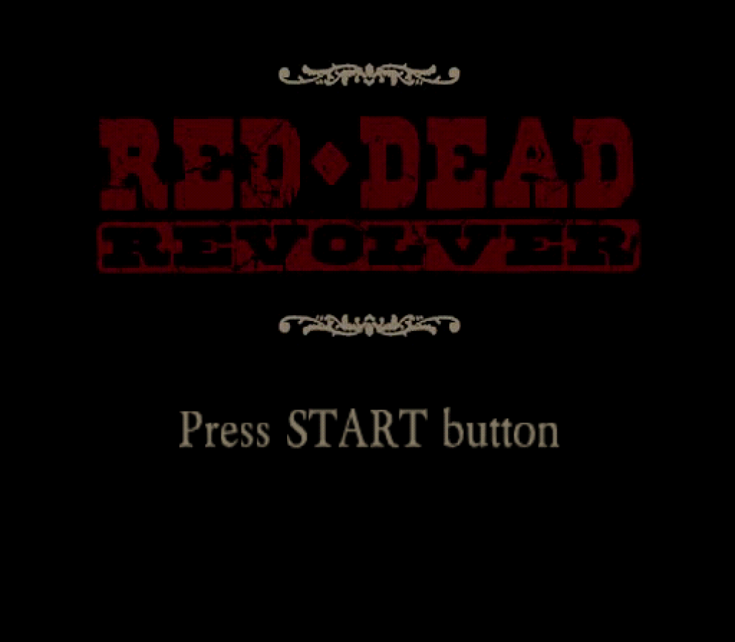 Red Dead Revolver title screen for Playstation 2 video game. 