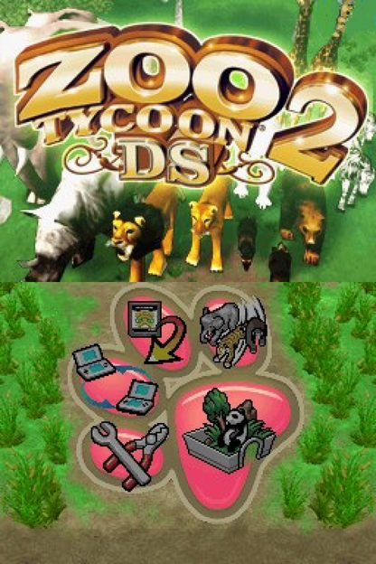 Zoo Tycoon 2 home screen for Nintendo DS (DS) zoo management simulation video game