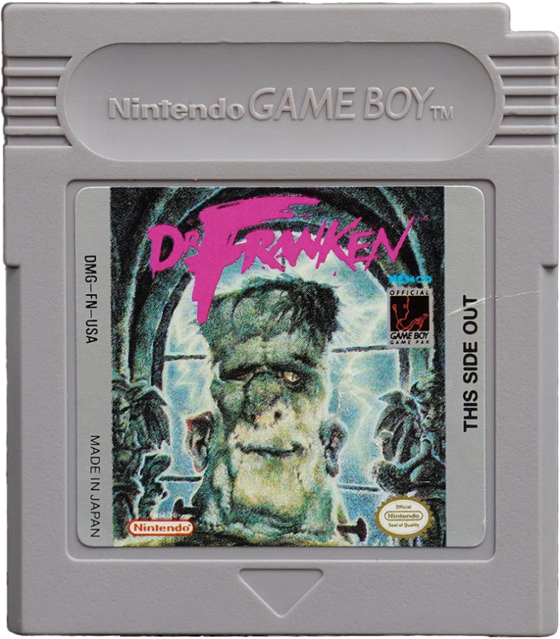 Dr. Franken Game Boy video game, action platformer, classic handheld gameplay, retro Nintendo Game Boy title cartridge art
