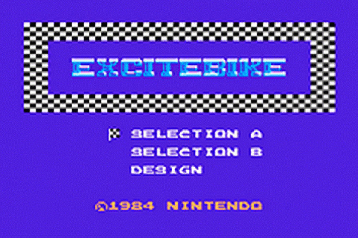 Excitebike: Classic NES Series start menu for Game Boy Advance (GBA) video game