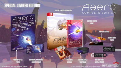 Aaero Complete Edition Nintendo Switch for retro video game enthusiasts featuring rhythm action gameplay music synchronized flight mechanics fast paced shooting sequences neon visual style immersive electronic soundtrack and collectible gaming appeal contents