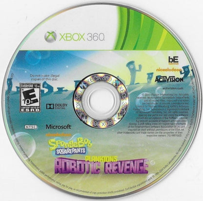 SpongeBob SquarePants: Plankton's Robotic Revenge disc for Xbox 360 (X360) action-adventure platformer video game