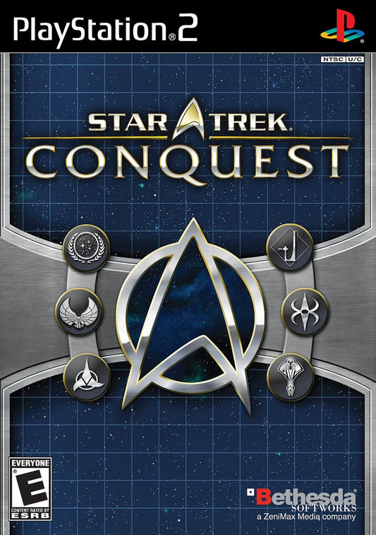 Star Trek Conquest PlayStation 2 PS2 for strategy video game fans featuring turn based galactic warfare iconic Star Trek factions space fleet battles planetary conquest tactical gameplay single player campaign sci fi adventure collectible gaming appeal cover art