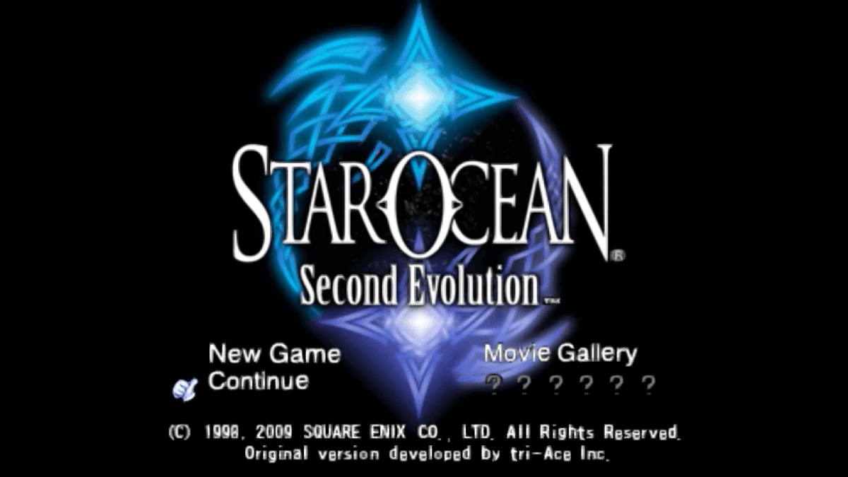 Star Ocean: Second Evolution start screen or PlayStation Portable (PSP) action role-playing game