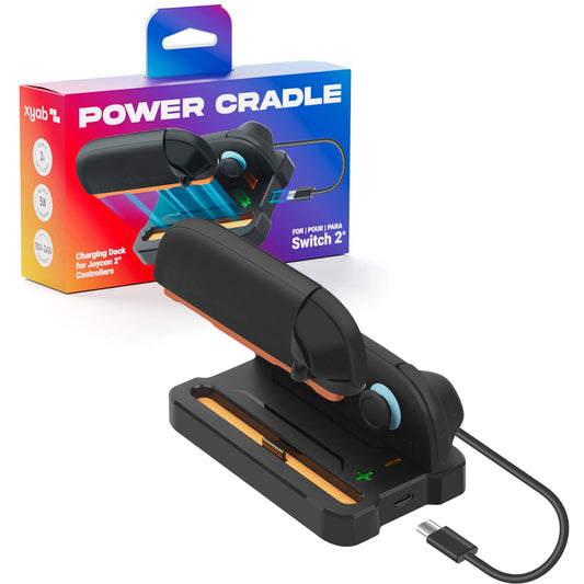 Joycon 2 controller charging cradle with dock and USB cable connected for charging controllers