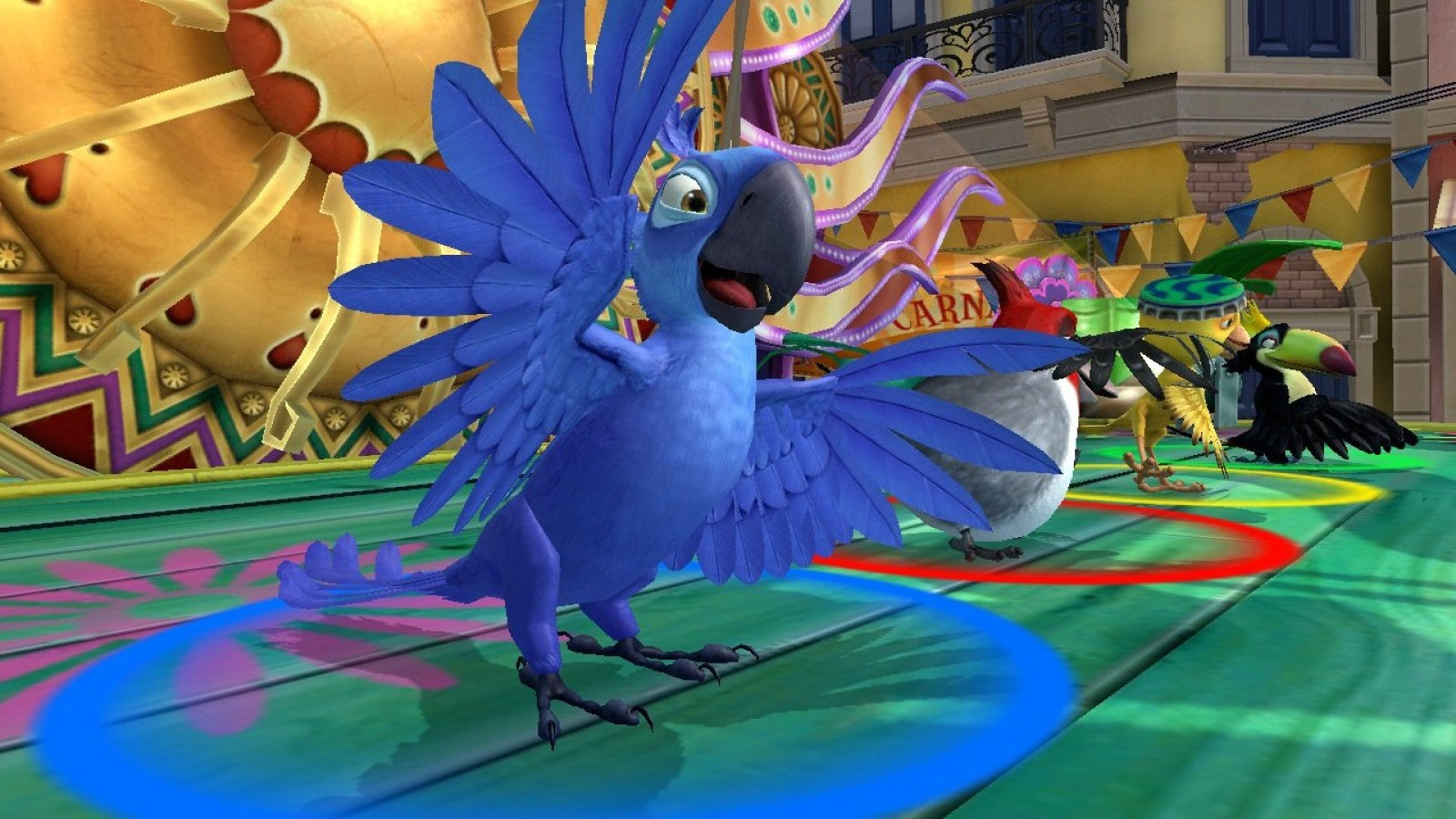 Rio Xbox 360 party and rhythm game based on the animated movie Rio featuring Blu and friends with motion controlled mini games carnival themed challenges multiplayer party modes and family friendly gameplay