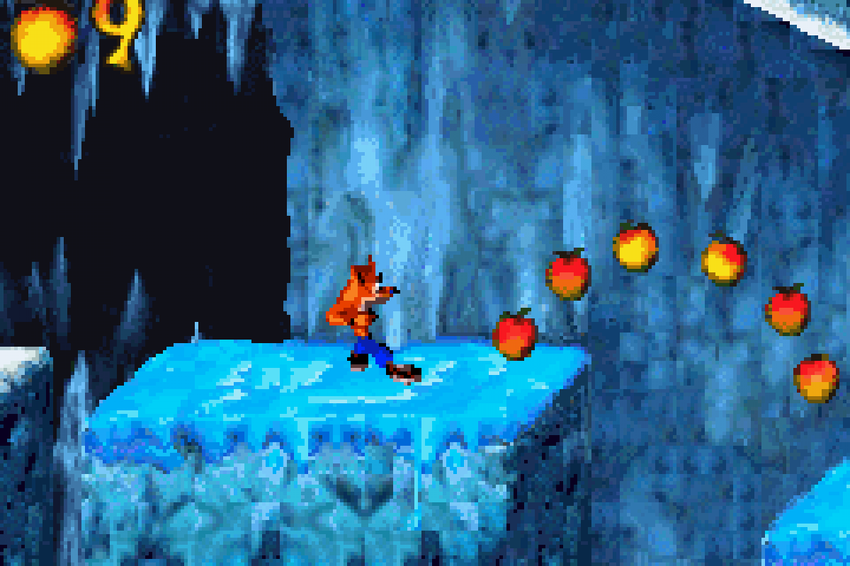Crash Bandicoot The Huge Adventure – Game Boy Advance: Classic platforming action with Crash racing through colorful levels and collecting iconic power-ups gameplay