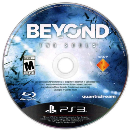 Beyond: Two Souls for PlayStation 3 (PS3) at Gamers INC, featuring a cinematic, choice-driven narrative following Jodie Holmes and her supernatural link to the entity Aiden, delivering emotional storytelling, intense action sequences, and interactive gameplay that blends drama, mystery, and psychological thriller elements from the creators of Heavy Rain disc