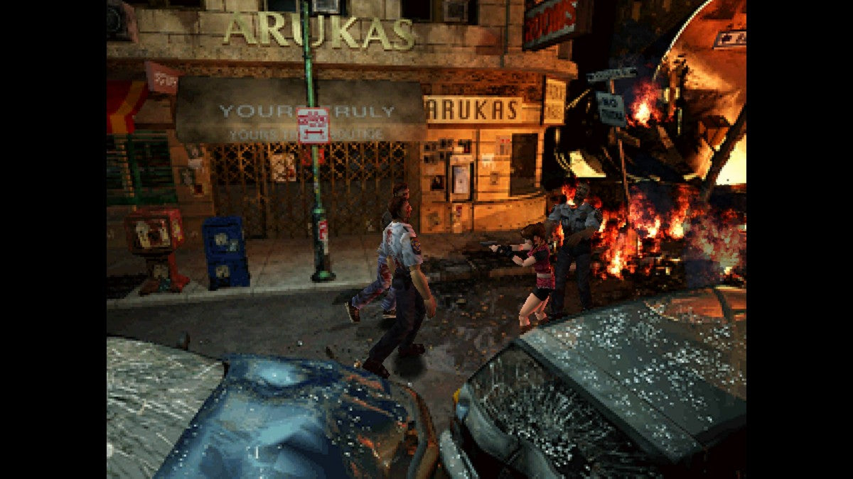 Resident Evil 2 for Nintendo GameCube survival horror game featuring Leon S Kennedy and Claire Redfield zombie outbreak Raccoon City puzzles action gameplay